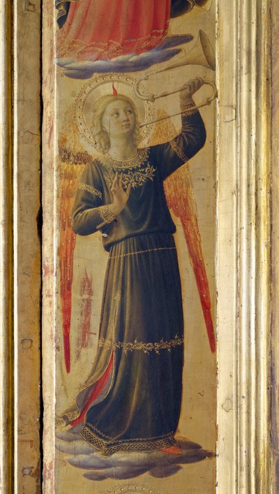 Angel holding a Trumpet (detail) by Fra Angelico